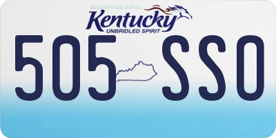 KY license plate 505SSO