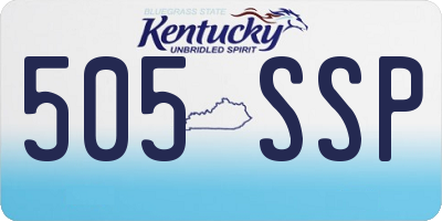 KY license plate 505SSP