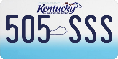 KY license plate 505SSS