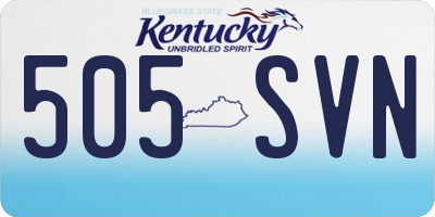 KY license plate 505SVN