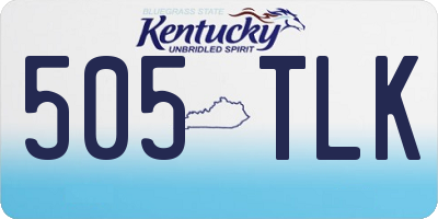 KY license plate 505TLK