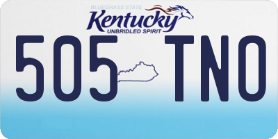 KY license plate 505TNO