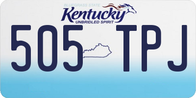 KY license plate 505TPJ