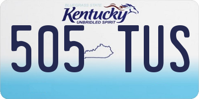 KY license plate 505TUS