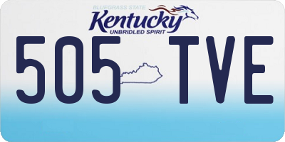KY license plate 505TVE