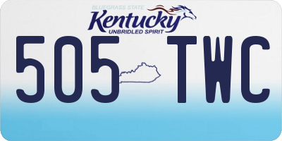 KY license plate 505TWC