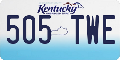 KY license plate 505TWE