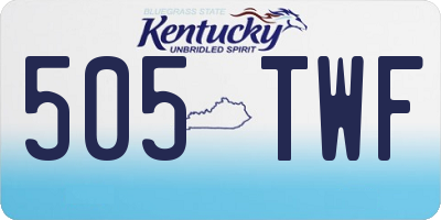 KY license plate 505TWF