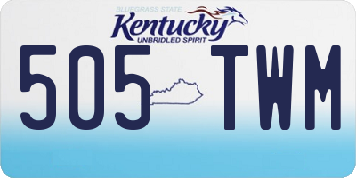 KY license plate 505TWM