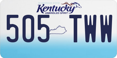 KY license plate 505TWW