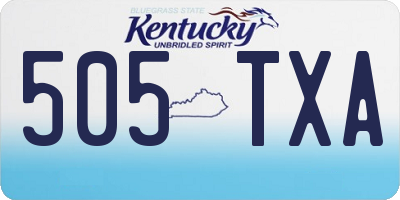KY license plate 505TXA