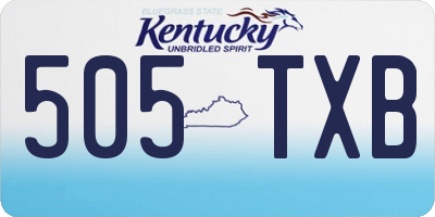 KY license plate 505TXB