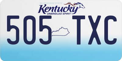 KY license plate 505TXC