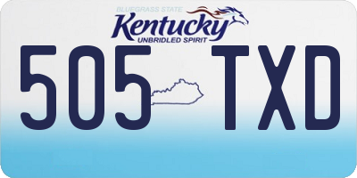 KY license plate 505TXD