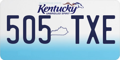 KY license plate 505TXE