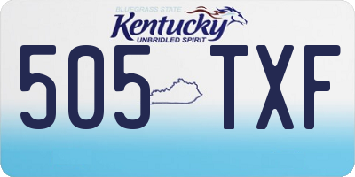 KY license plate 505TXF