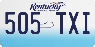 KY license plate 505TXI
