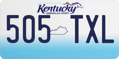 KY license plate 505TXL