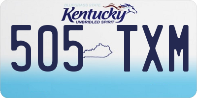 KY license plate 505TXM