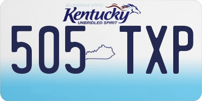 KY license plate 505TXP