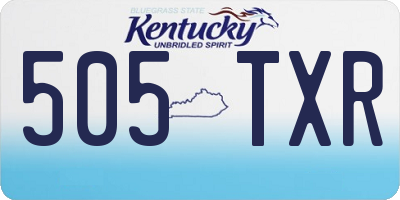 KY license plate 505TXR