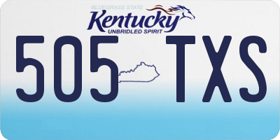 KY license plate 505TXS