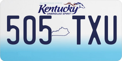 KY license plate 505TXU