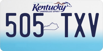 KY license plate 505TXV