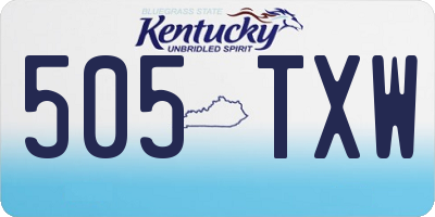 KY license plate 505TXW