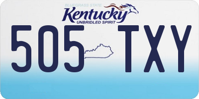 KY license plate 505TXY