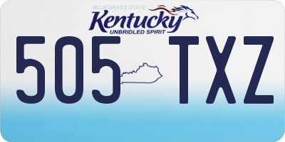 KY license plate 505TXZ