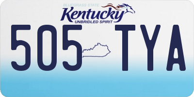 KY license plate 505TYA