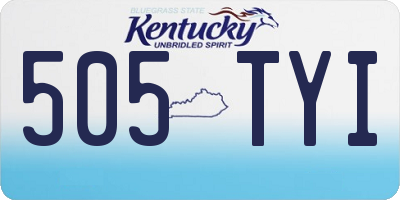 KY license plate 505TYI