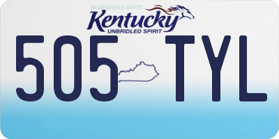 KY license plate 505TYL