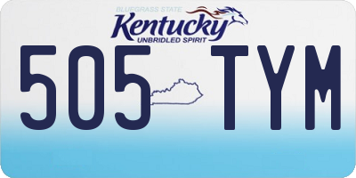 KY license plate 505TYM