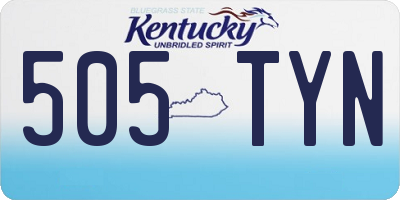 KY license plate 505TYN