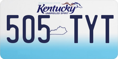 KY license plate 505TYT