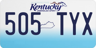 KY license plate 505TYX