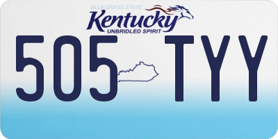 KY license plate 505TYY