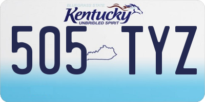 KY license plate 505TYZ