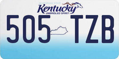 KY license plate 505TZB
