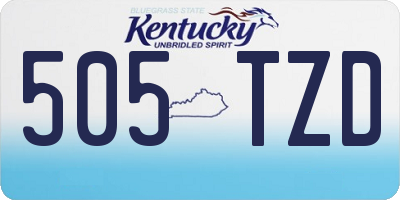 KY license plate 505TZD