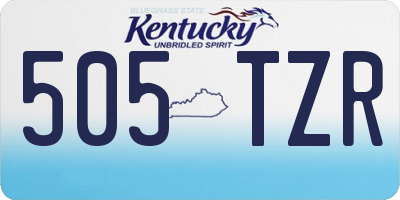 KY license plate 505TZR