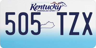 KY license plate 505TZX