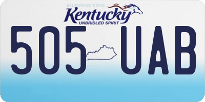 KY license plate 505UAB