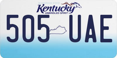 KY license plate 505UAE