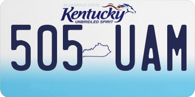 KY license plate 505UAM