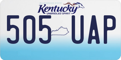 KY license plate 505UAP