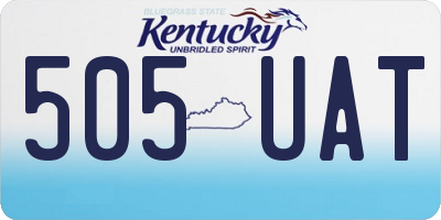 KY license plate 505UAT