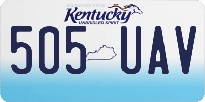 KY license plate 505UAV